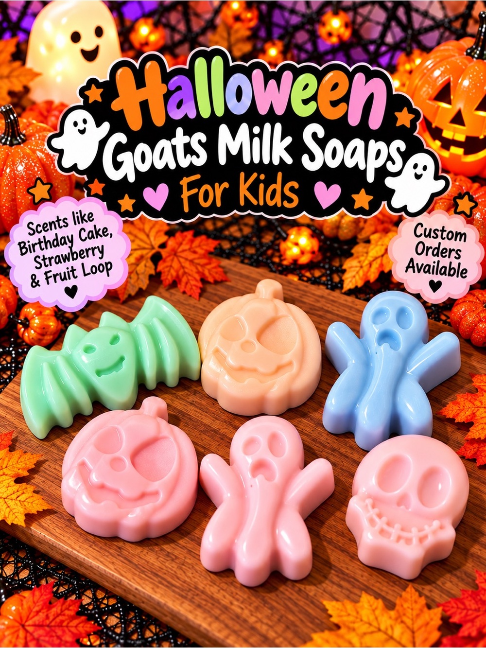 Halloween Goats Milk Soaps for Kids-Handcrafted